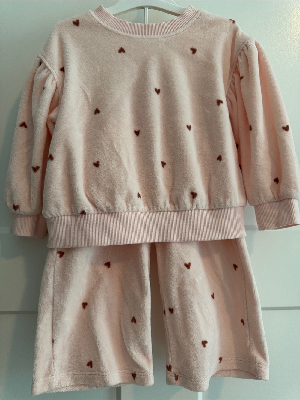 Cat & Jack Pale Pink Heart Pajama Set
